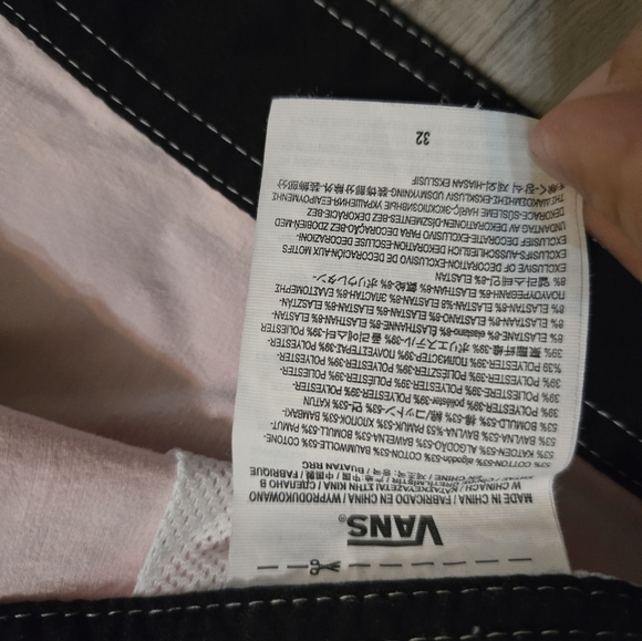 Vans shorts mens 32 striped swim trunks grey white & pink - Picture 7 of 14